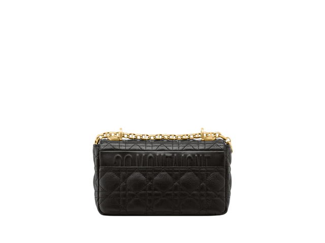 Dior Dior Small Dior Caro Bag In Black Supple Cannage Calfskin With Gold-Finish Metal - view 2