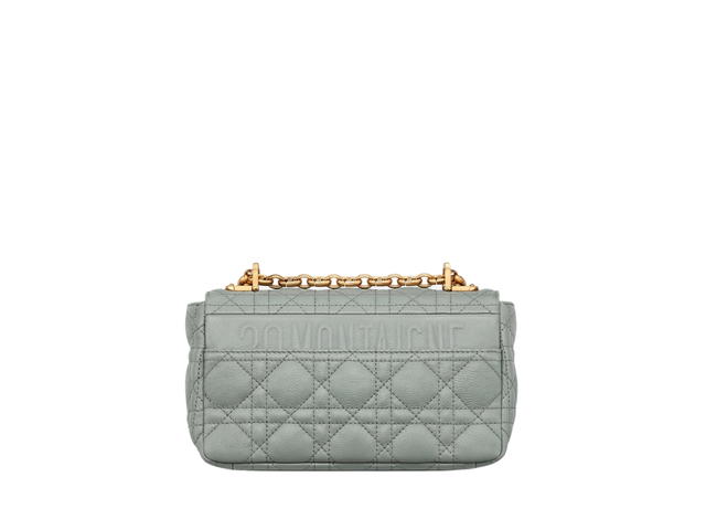 Dior Dior Small Dior Caro Bag In Gray Stone Supple Cannage Calfskin With Gold-Finish Metal - view 2