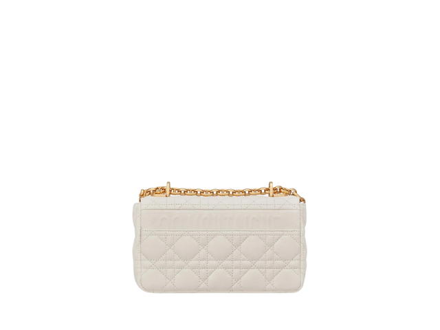 Dior Dior Small Dior Caro Bag In Ivory Supple Cannage Calfskin With Gold-Finish Metal - view 2