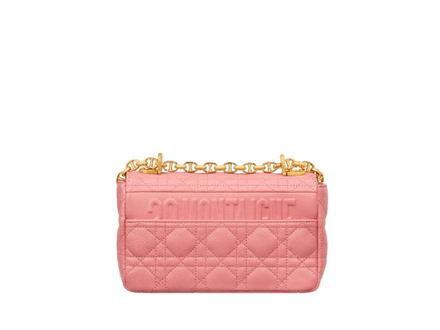 Dior Dior Small Dior Caro Bag In Light Pink Supple Cannage Calfskin With Gold-Finish Metal - view 2