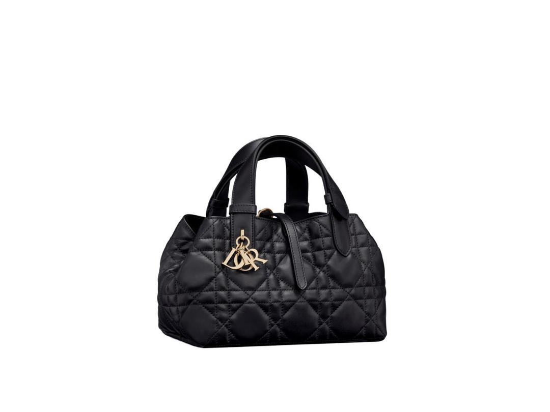 Dior Dior Small Dior Toujours Bag In Black Macrocannage Calfskin