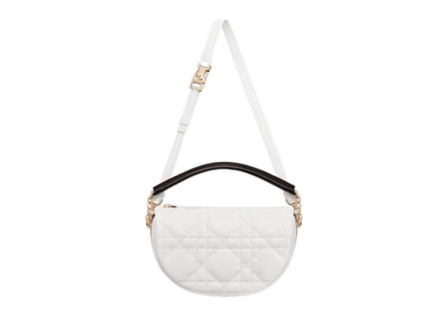 Dior Dior Small Dior Vibe Hobo Bag In Cannage Lambskin With Gold-Finish Metal Hardware White - view 2