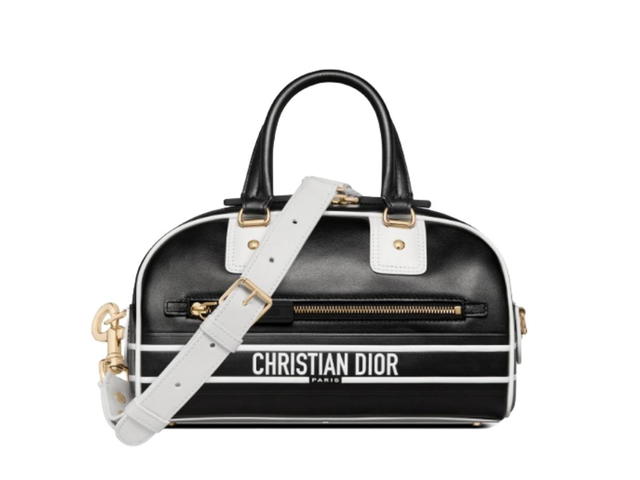 Dior Dior Small Dior Vibe Zip Bowling Bag Black And White Smooth Calfskin - view 1