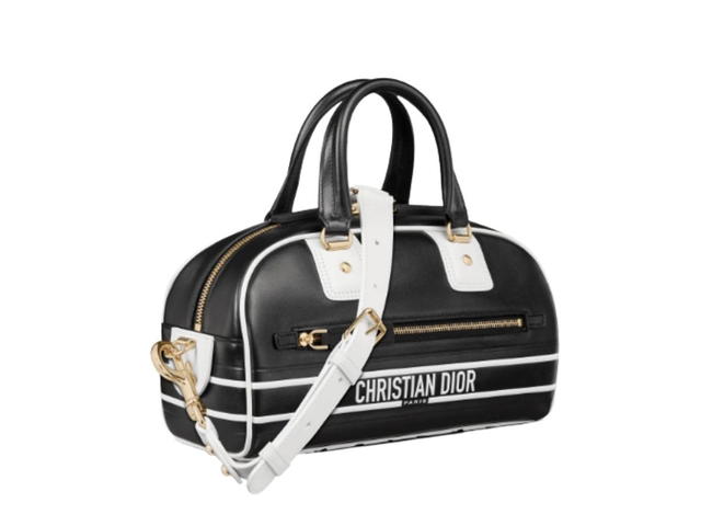 Dior Dior Small Dior Vibe Zip Bowling Bag Black And White Smooth Calfskin - view 2
