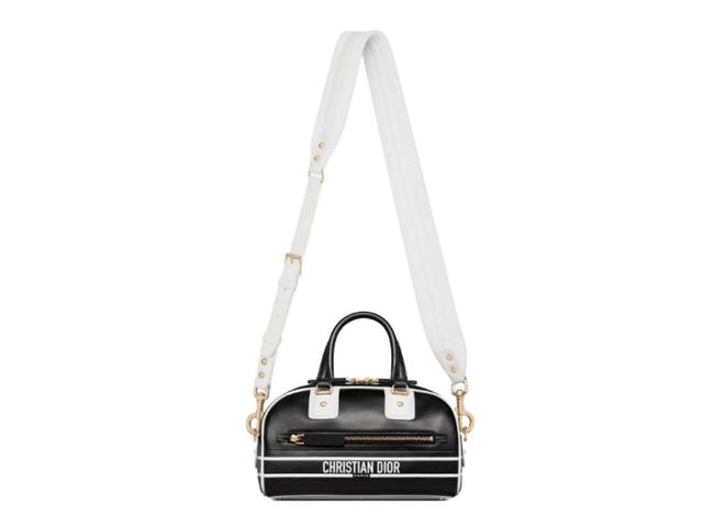Dior Dior Small Dior Vibe Zip Bowling Bag Black And White Smooth Calfskin - view 3