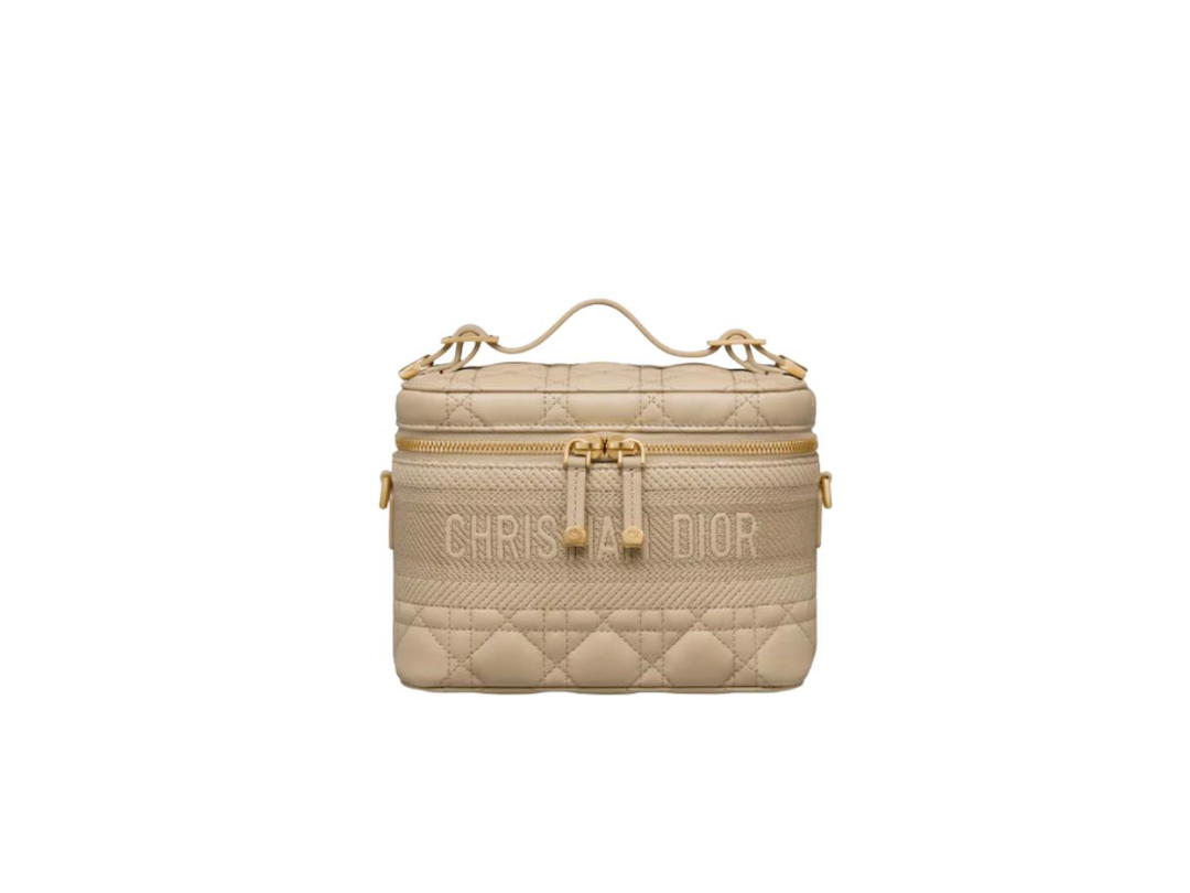 Dior Dior Small Diortravel Vanity Case Beige Cannage Lambskin