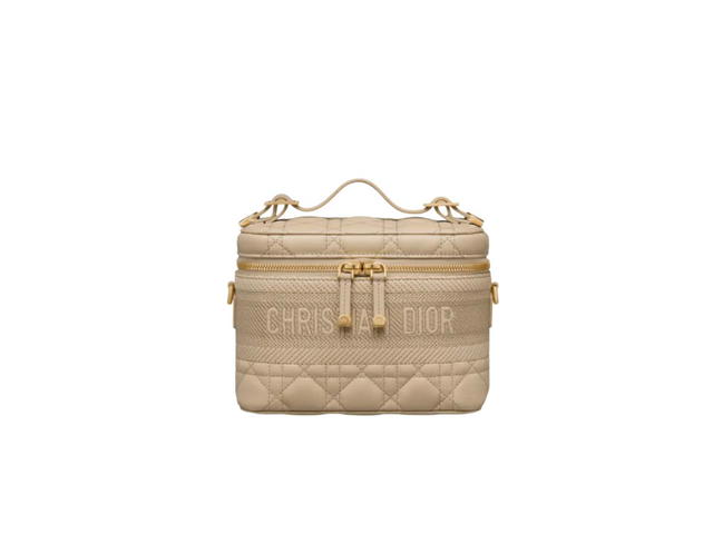 Dior Dior Small Diortravel Vanity Case Beige Cannage Lambskin - view 1