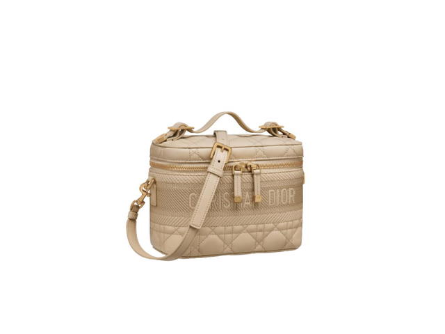 Dior Dior Small Diortravel Vanity Case Beige Cannage Lambskin - view 2