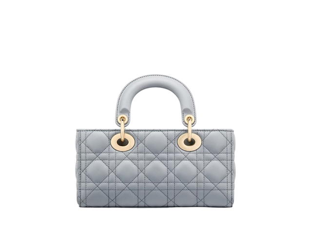 Dior Dior Small Lady D-Joy Bag In Ethereal Gray Cannage Lambskin With Gold-Finish Metal - view 2
