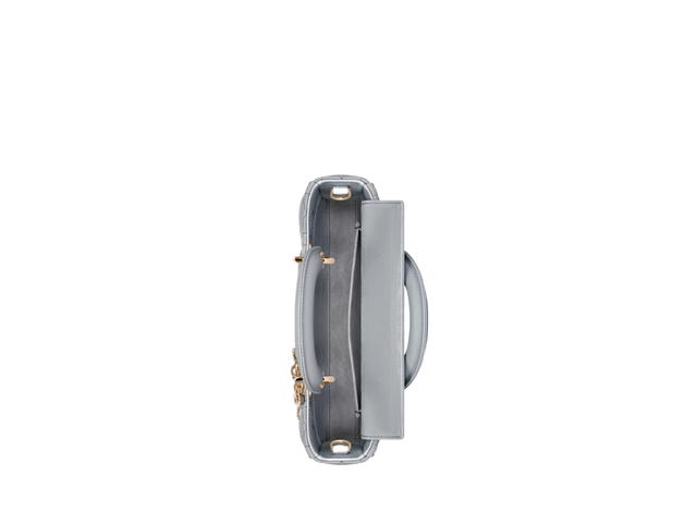 Dior Dior Small Lady D-Joy Bag In Ethereal Gray Cannage Lambskin With Gold-Finish Metal - view 3