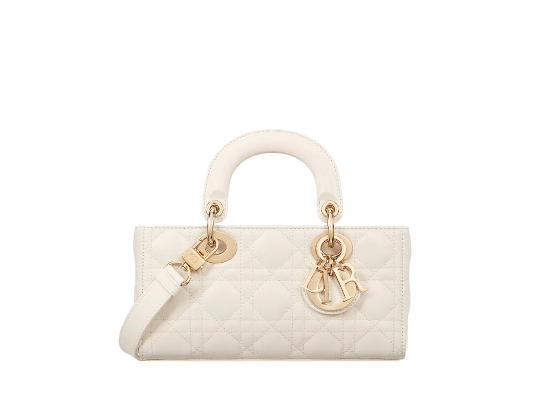Dior Dior Small Lady D-Joy Bag In Lambskin Leather With Gold Hardware Latte Cannage