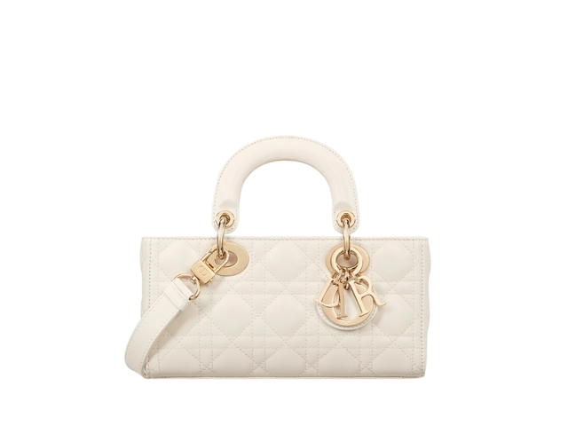 Dior Dior Small Lady D-Joy Bag In Lambskin Leather With Gold Hardware Latte Cannage - view 1