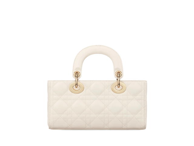 Dior Dior Small Lady D-Joy Bag In Lambskin Leather With Gold Hardware Latte Cannage - view 2
