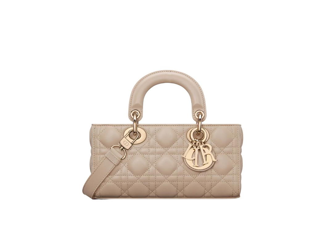 Dior Dior Small Lady D-Joy Bag In Powder Beige Cannage Lambskin