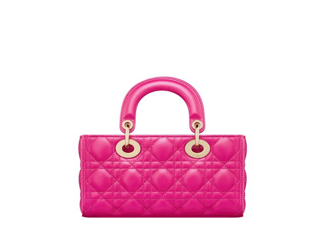 Dior Dior Small Lady D-Joy Bag In Rani Pink Cannage Lambskin With Gold-Finish Metal - view 2