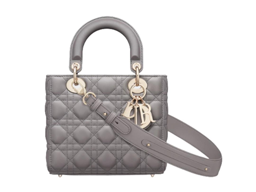 Dior Dior Small Lady Dior My Abcdior Bag Steel Grey Cannage Lambskin
