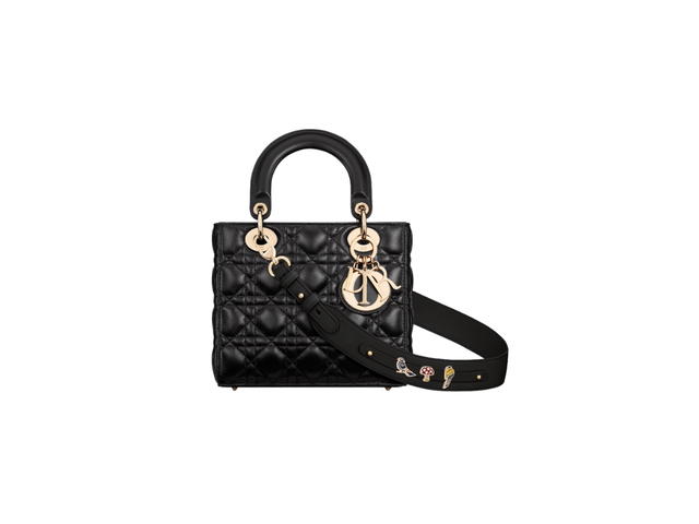 Dior Dior Small Lady Dior My ABCDior Bag In Black Cannage Lambskin With Gold-Finish Metal Hardware - view 1