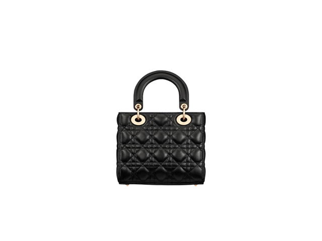 Dior Dior Small Lady Dior My ABCDior Bag In Black Cannage Lambskin With Gold-Finish Metal Hardware - view 3