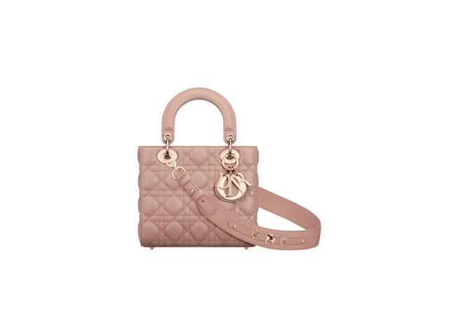 Dior Dior Small Lady Dior My Abcdior Bag In Blush Cannage Lambskin With Gold-Finish Metal Hardware - view 1