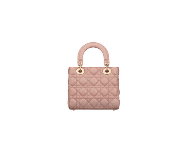 Dior Dior Small Lady Dior My Abcdior Bag In Blush Cannage Lambskin With Gold-Finish Metal Hardware - view 3