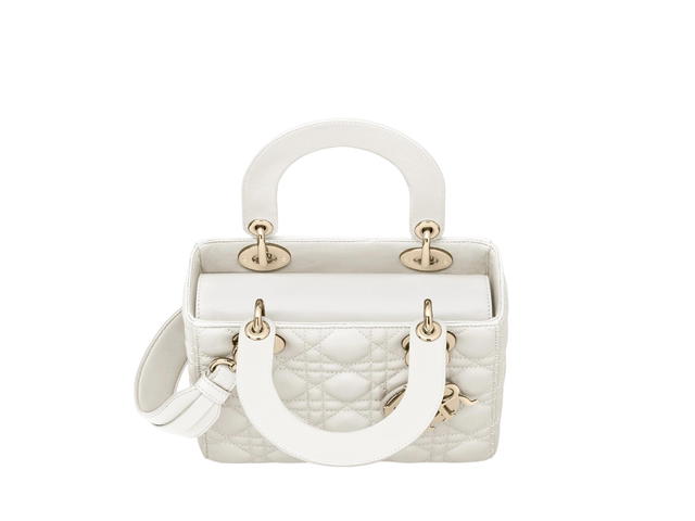 Dior Dior Small Lady Dior My ABCDior Bag In Cannage Lambskin With Gold-tone Hardware Latte - view 3