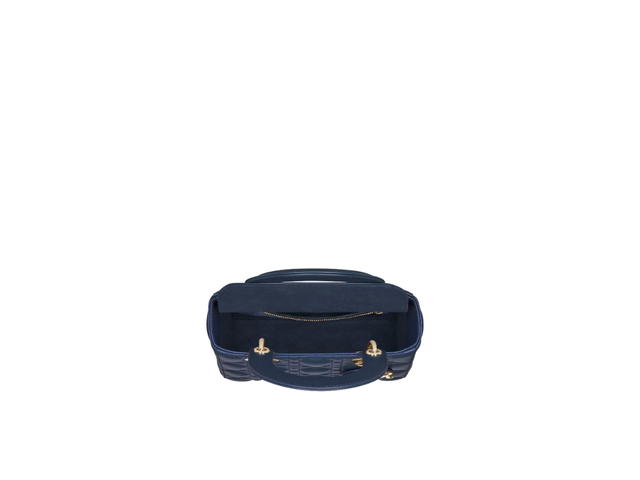 Dior Dior Small Lady Dior My ABCDior Bag In Deep Ocean Blue Cannage Lambskin With Gold-Finish Metal Hardware - view 2