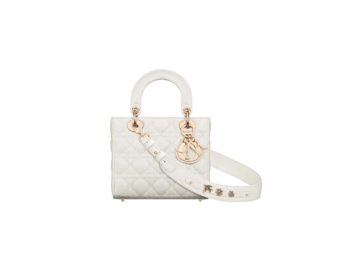 Dior Dior Small Lady Dior My Abcdior Bag In Latte Cannage Lambskin With Gold-Finish Metal Hardware
