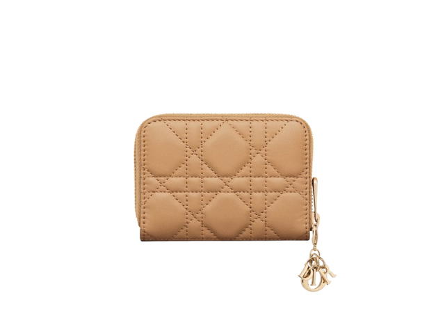 Dior Dior Small Lady Dior Voyageur Coin Purse In Medium Tan Cannage Lambskin - view 3