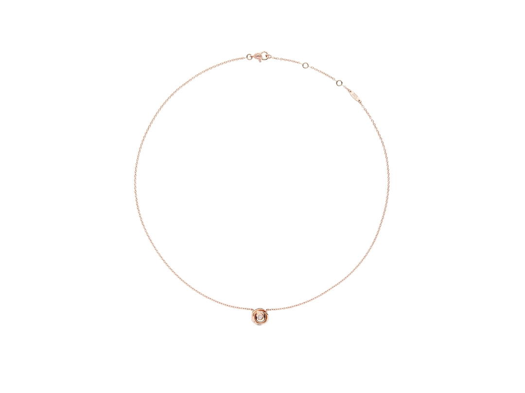 Dior Dior Small Rose Dior Couture Necklace In 18K Pink Gold And Diamonds