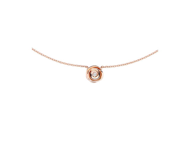 Dior Dior Small Rose Dior Couture Necklace In 18K Pink Gold And Diamonds - view 2