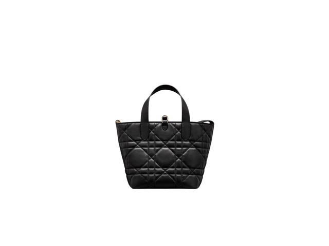 Dior Dior Small Toujours Vertical Tote Bag In Black Macrocannage Calfskin - view 2