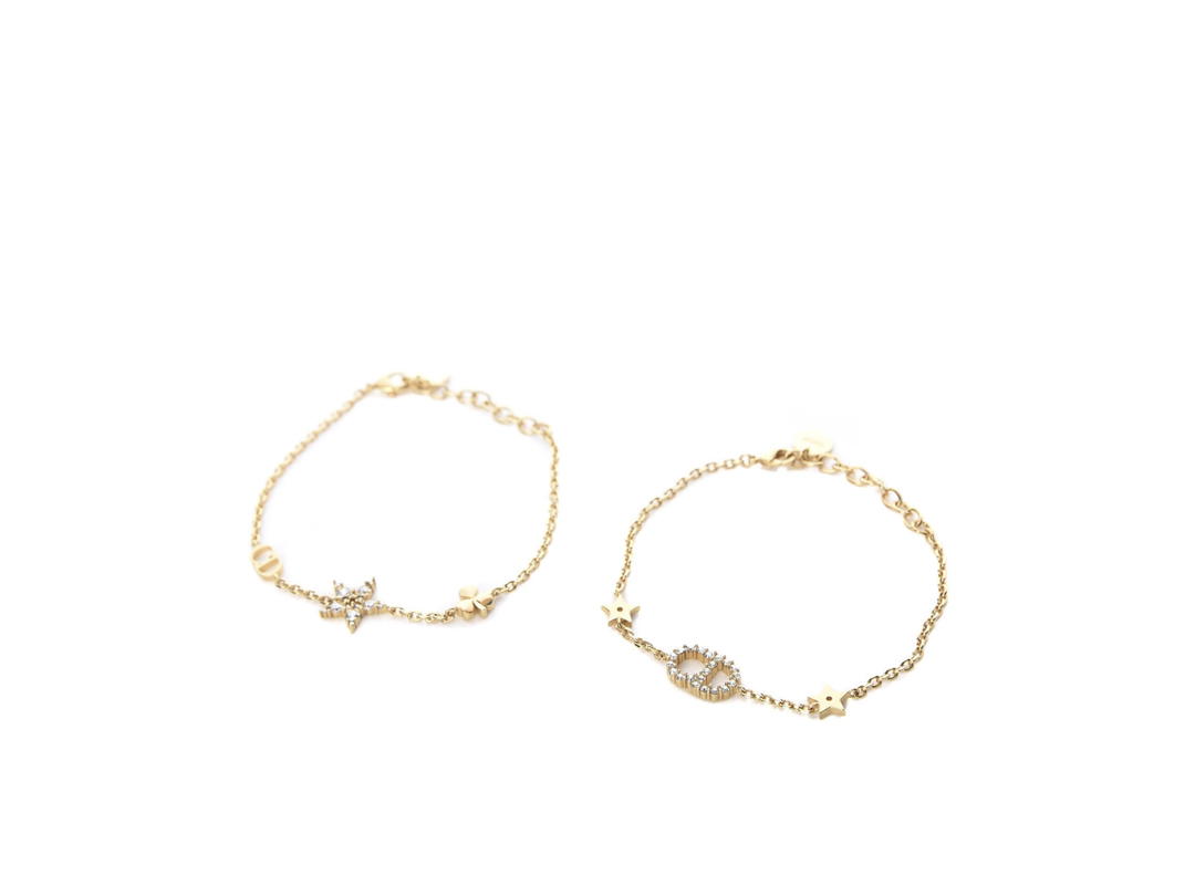 Dior Dior Star Crystal Bracelet Set In Gold Hardware With Crystal