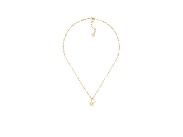 Dior Dior Star Necklace In Gold-Finish Metal With A White Resin Pearl And Mirror - view 1