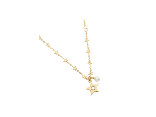 Dior Dior Star Necklace In Gold-Finish Metal With A White Resin Pearl And Mirror - view 2
