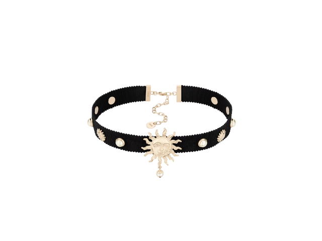 Dior Dior Toile de Jouy Soleil Choker In Sun Details Gold-Finish Metal And A White Resin Pearl - view 1
