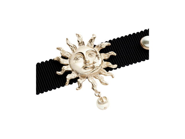 Dior Dior Toile de Jouy Soleil Choker In Sun Details Gold-Finish Metal And A White Resin Pearl - view 2