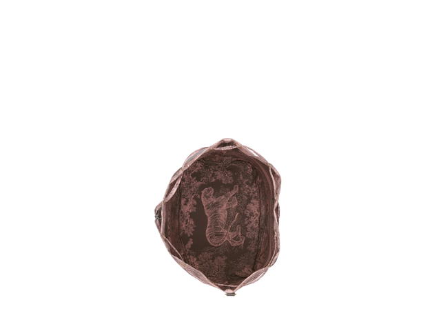 Dior Dior Travel Pouch In Gray And Pink Technical Fabric Toile De Jouy Sauvage Motif With Gold Color Hardware - view 3