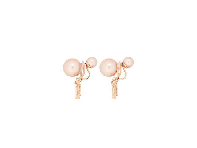Dior Dior Tribales Clip Earrings In D.I.O.R. Signature Pink-Finish Metal With Pink Resin Pearls And Pink Crystals - view 2
