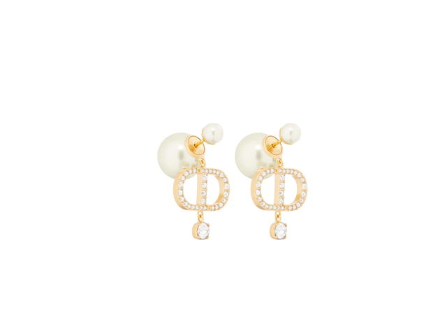 Dior Dior Tribales Earrings In Gold-Finish Metal And Silver Tone Crystals - view 1