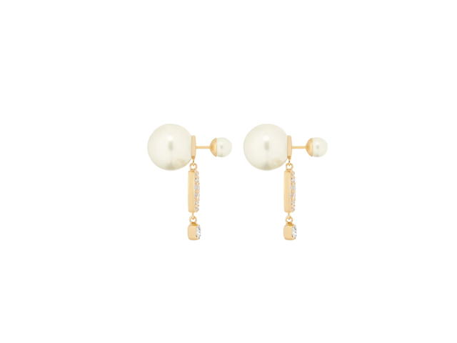 Dior Dior Tribales Earrings In Gold-Finish Metal And Silver Tone Crystals - view 2