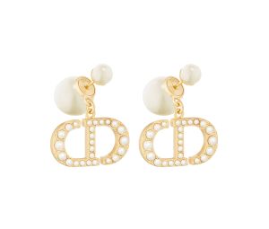 Buy Dior Tribales Earrings In Gold-Finish Metal And White Resin Pearls at Sasom – Authentic and Ready to Ship