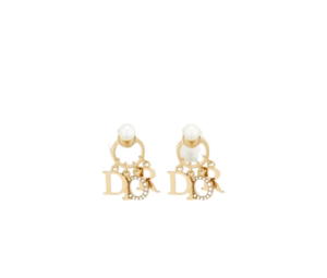 Buy Dior Tribales Earrings In Gold-Finish Metal With White Resin Pearls And White Crystals at Sasom – Authentic and Ready to Ship