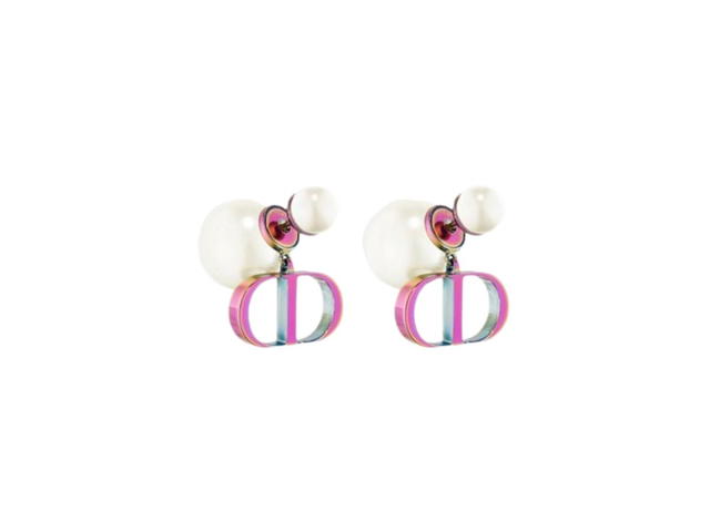 Dior Dior Tribales Earrings In Iridescent-Finish Metal With Resin Pearls - view 1