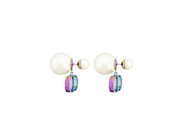 Dior Dior Tribales Earrings In Iridescent-Finish Metal With Resin Pearls - view 2