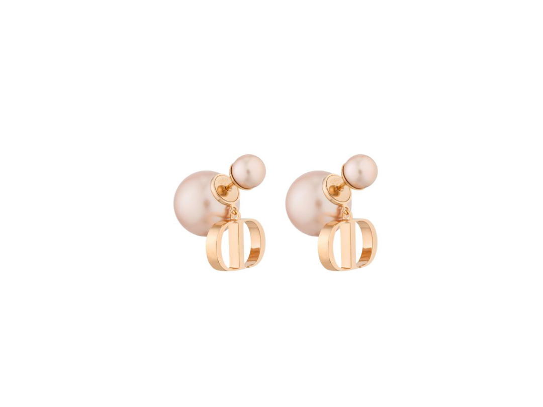 Dior Dior Tribales Earrings In Pink-Finish Metal And Pink Resin Pearls