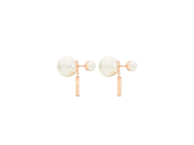 Dior Dior Tribales Earrings In Pink-Finish Metal White Resin Pearls And Black Lacquer - view 2
