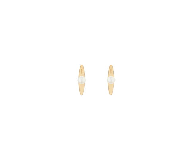 Dior Dior Tribales Earrings In Star Detail Gold-Finish Metal And White Resin Pearls - view 2