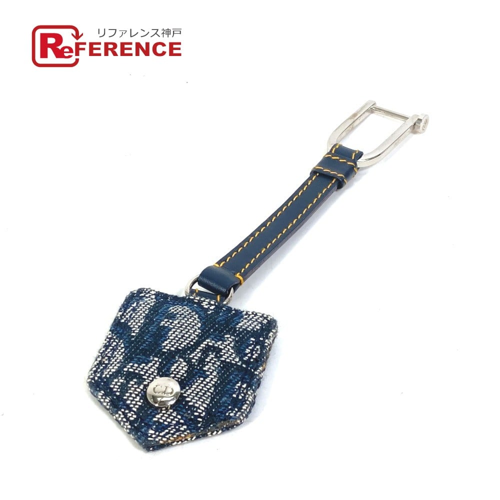 Dior Dior Trotter CD logo Key Holder Bag Charm Key Ring charm Canvas/Leather Navy