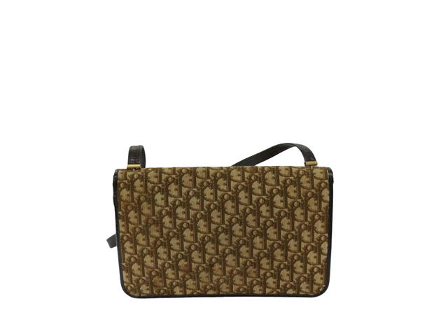 Dior Dior Trotter Shoulder Bag In Canvas Oblique Jacquard Brown - view 2