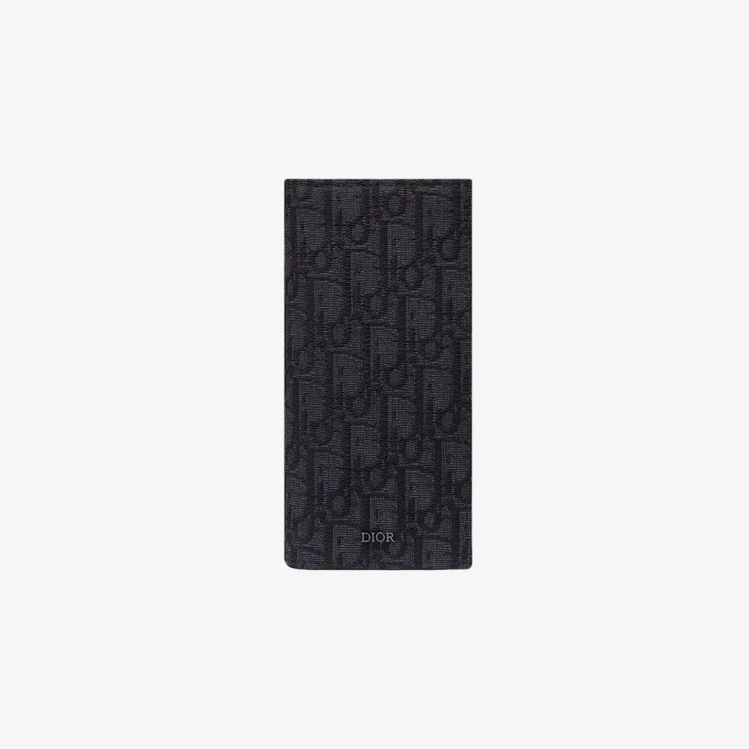 Dior Dior Vertical Long Wallet Black Dior Oblique Jacquard